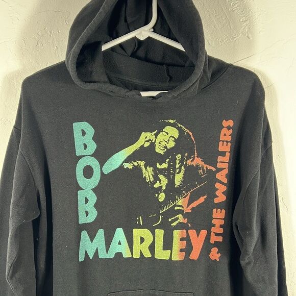 🔥🔥 BOB MARLEY & The Wailers Lightweight HOODIE Sweatshirt - Sz L - EXCELLENT - Picture 2 of 7